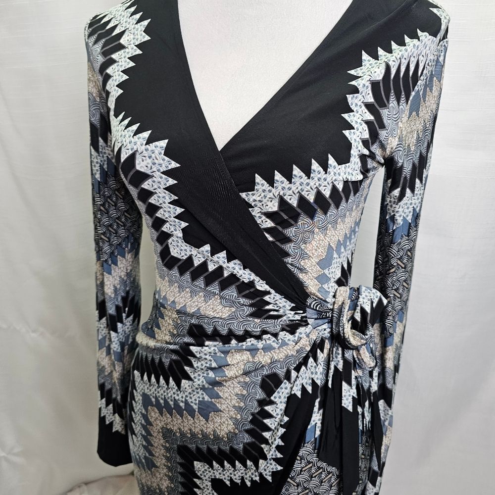 Cache Geometric Print Wrap Dress Size Xs - image 3